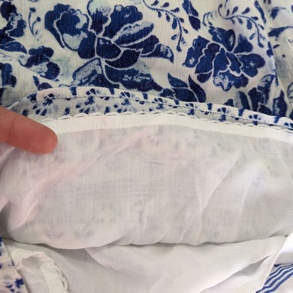 Anthropologie Romper Clemente Belted Off Shoulder Blue Flower Print NWT - Picture 11 of 11